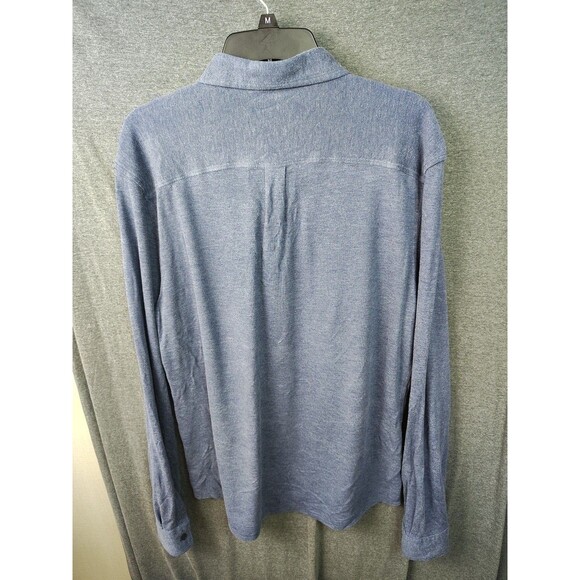 Johnnie -O Hanging out casual cotton button down shirt Size M solid blue - Picture 4 of 6